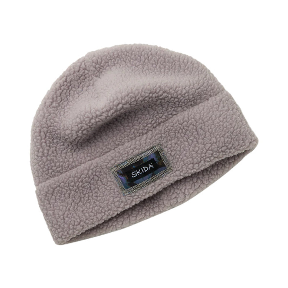 Skida Mens High Pile Fleece Beanie Winter Hats in Khaki Color