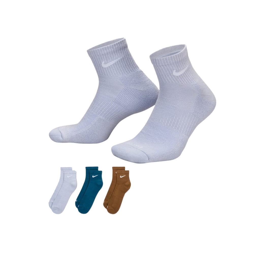 Nike Unisex 3Pk Dri-FIT Cushion 1/4 S Socks in Multi Color