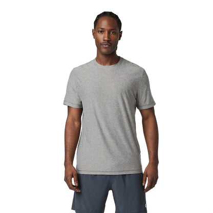 Vuori Mens Strato Tech Tee Tops in Grey Color