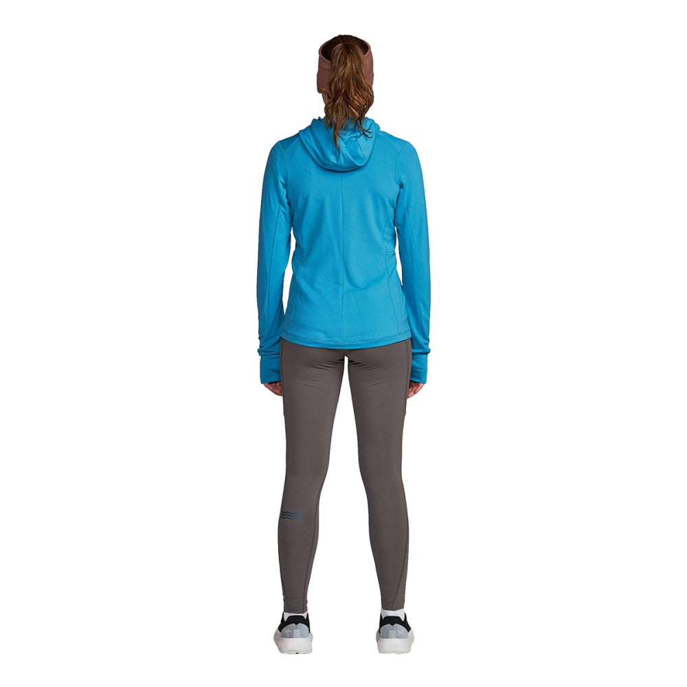 Janji Womens Rover Merino Hoodie Pullover in Blue Color
