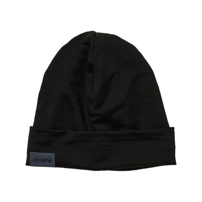 Janji Unisex Revo Merino Beanie Winter Hats in Black Color