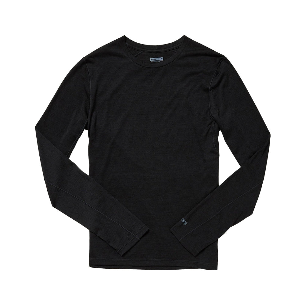 Janji Mens Repeat Merino Ls Tops in Black Color