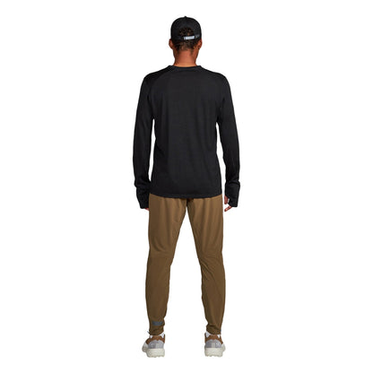 Janji Mens Repeat Merino Ls Tops in Black Color
