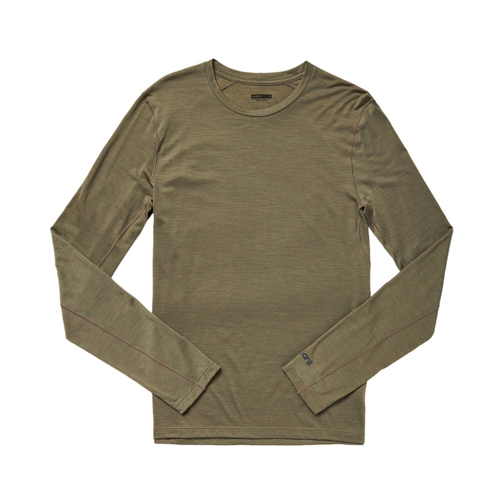 Janji Mens Repeat Merino Ls Tops in Green Color