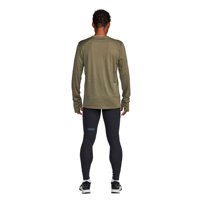 Janji Mens Repeat Merino Ls Tops in Green Color