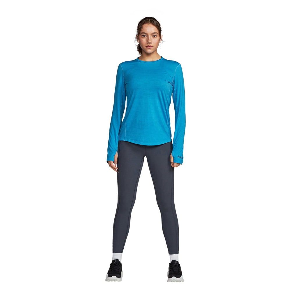 Janji Womens Repeat Merino Ls Tops in Blue Color