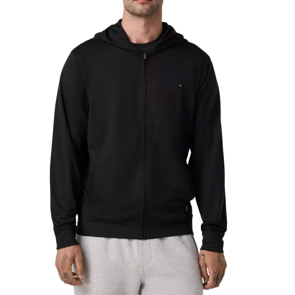 Vuori Mens Ponto Fz Hoodie Running Jackets in Black Color