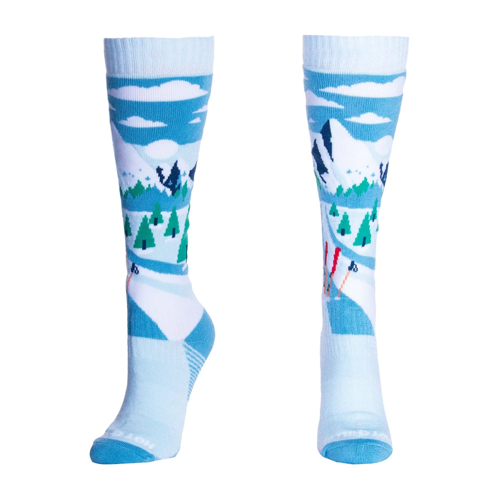 Hot Chillys Unisex Snow Pass Mid Volume Soc Socks in White Color