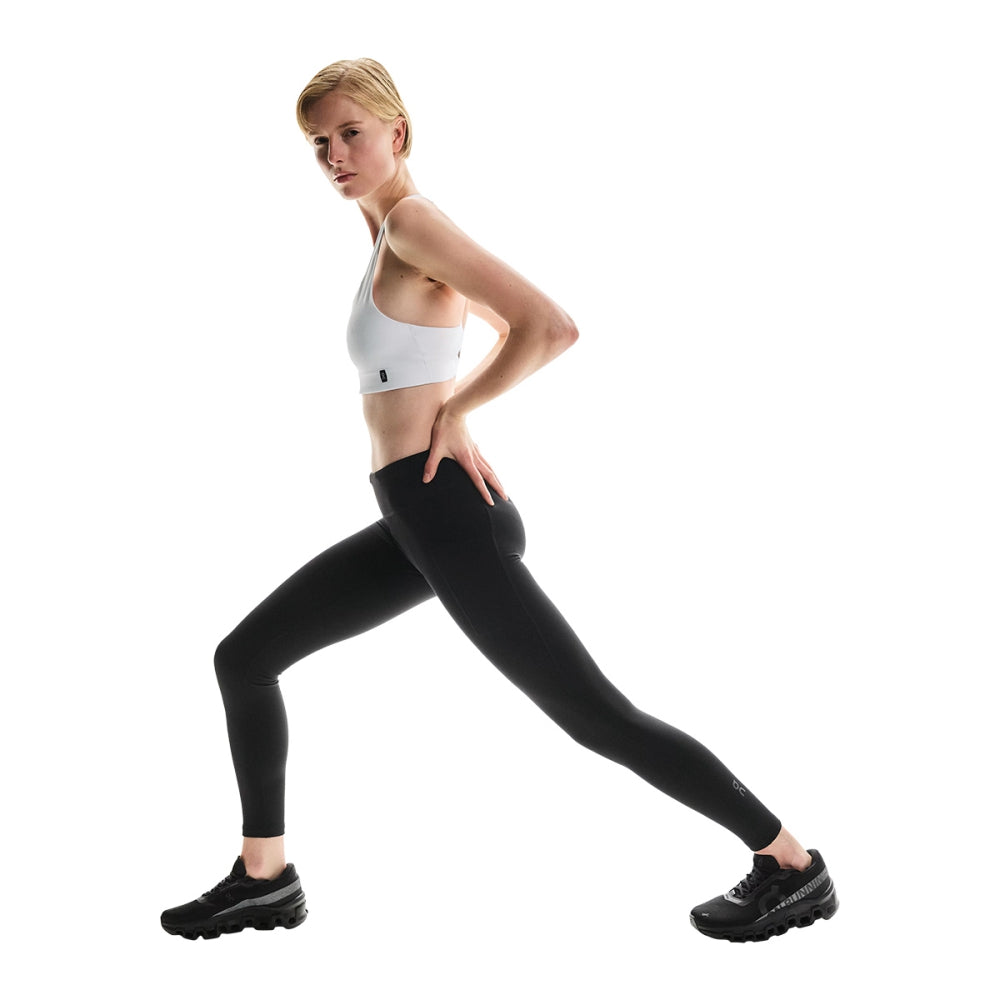 On Womens Performance Tights Win Tights in Black Color