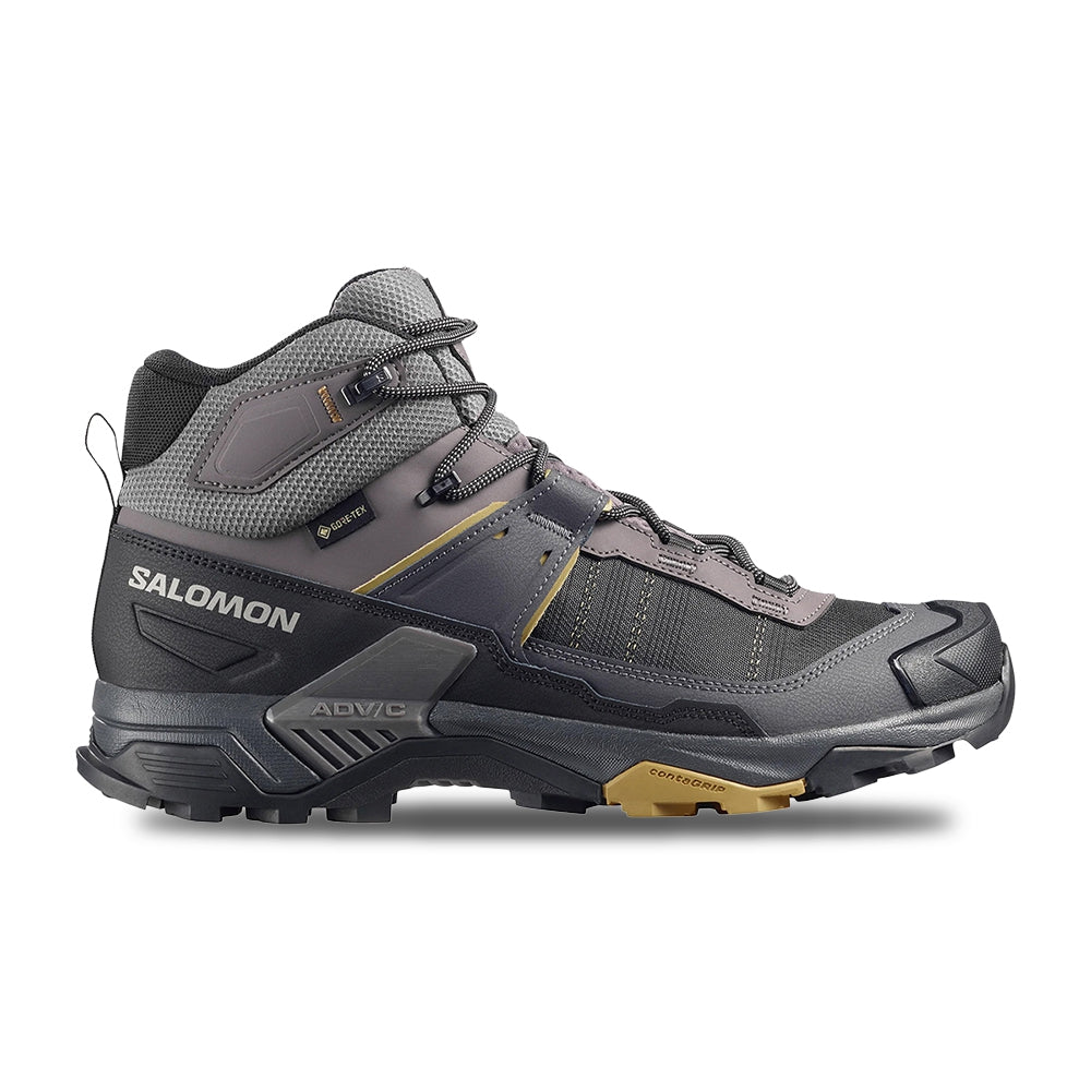 Salomon Mens X Ultra 5 Mid Gore-Tex Shoes | PEAT / GRAY GREE