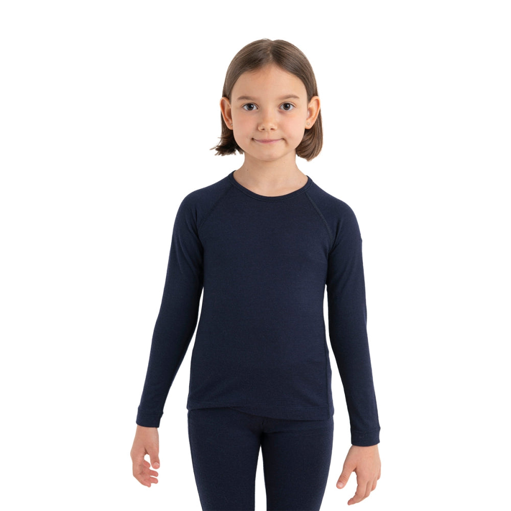 Icebreaker Kids 200 Oasis Crew Tops in Blue Color