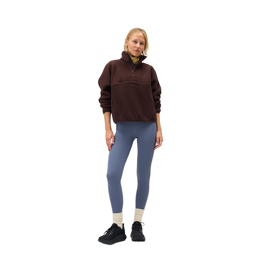 Halfdays Womens Pieper Jacket Fleece Pullover in Brown Color