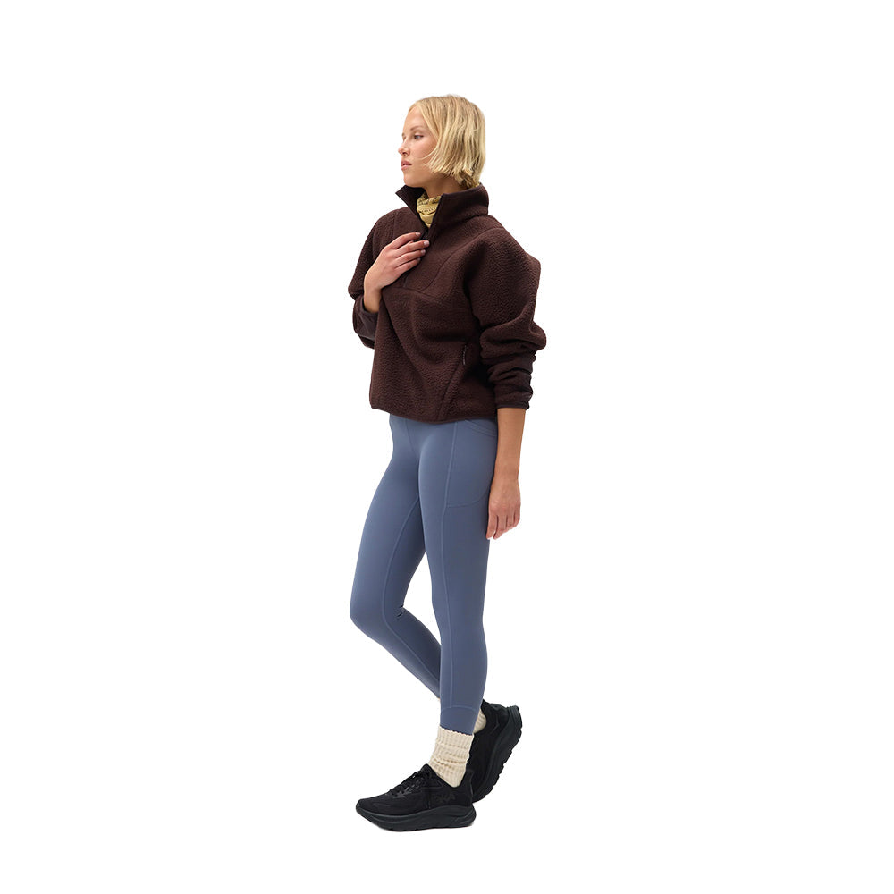 Halfdays Womens Pieper Jacket Fleece Pullover in Brown Color