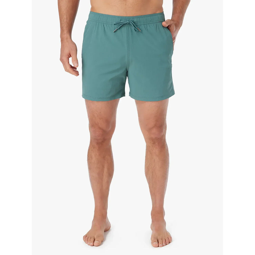 Fair Harbor Clothing Pbc Mens The Bungalo 5 Inch Swimsuits in Green Color