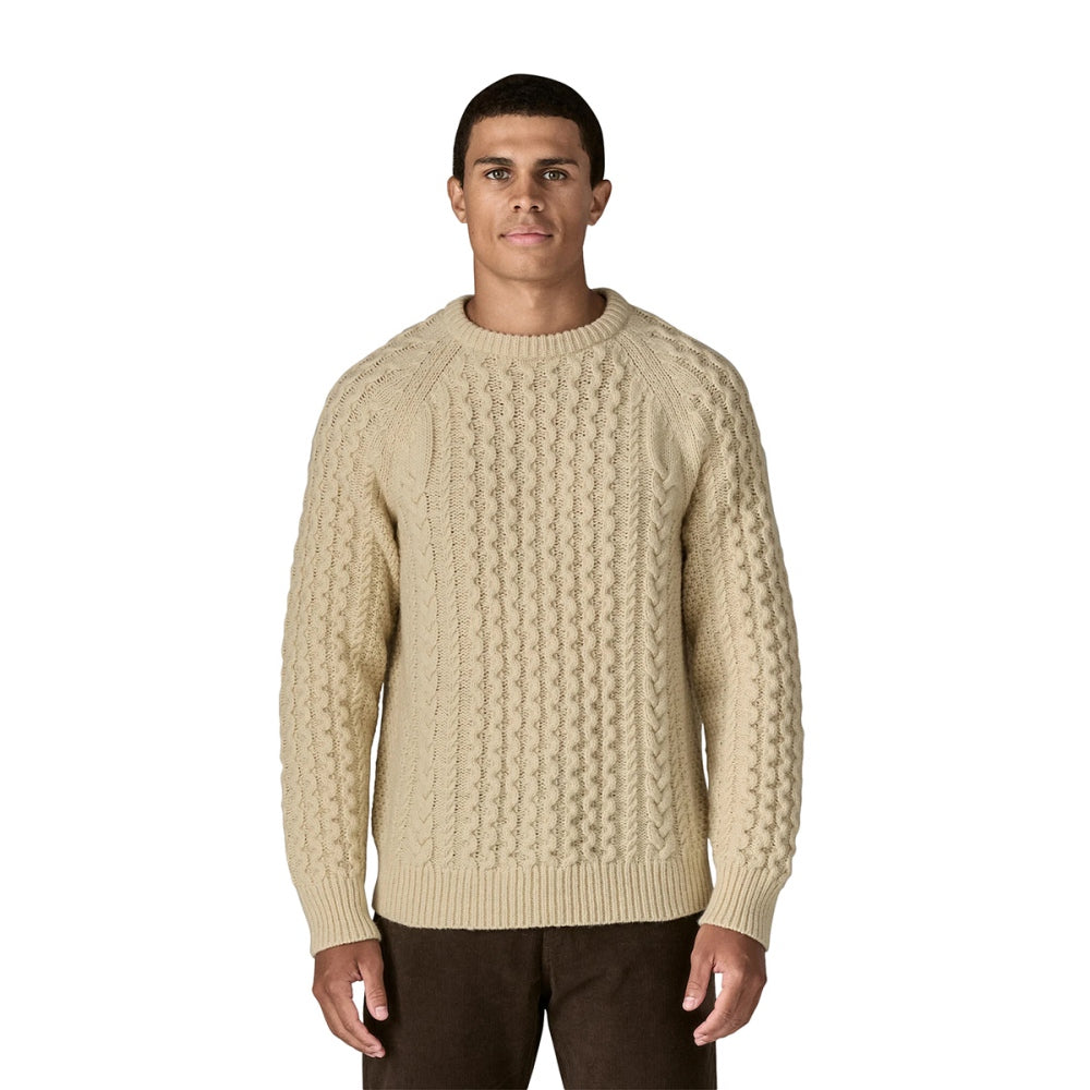 Patagonia Mens Recycled Wool-Blend Cabl Midlayer in White Color