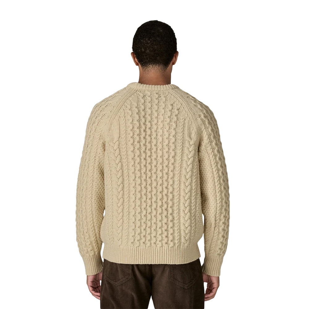 Patagonia Mens Recycled Wool-Blend Cabl Midlayer in White Color