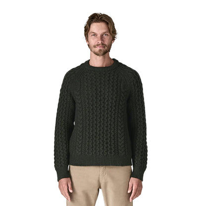 Patagonia Mens Recycled Wool-Blend Cabl Midlayer in Green Color