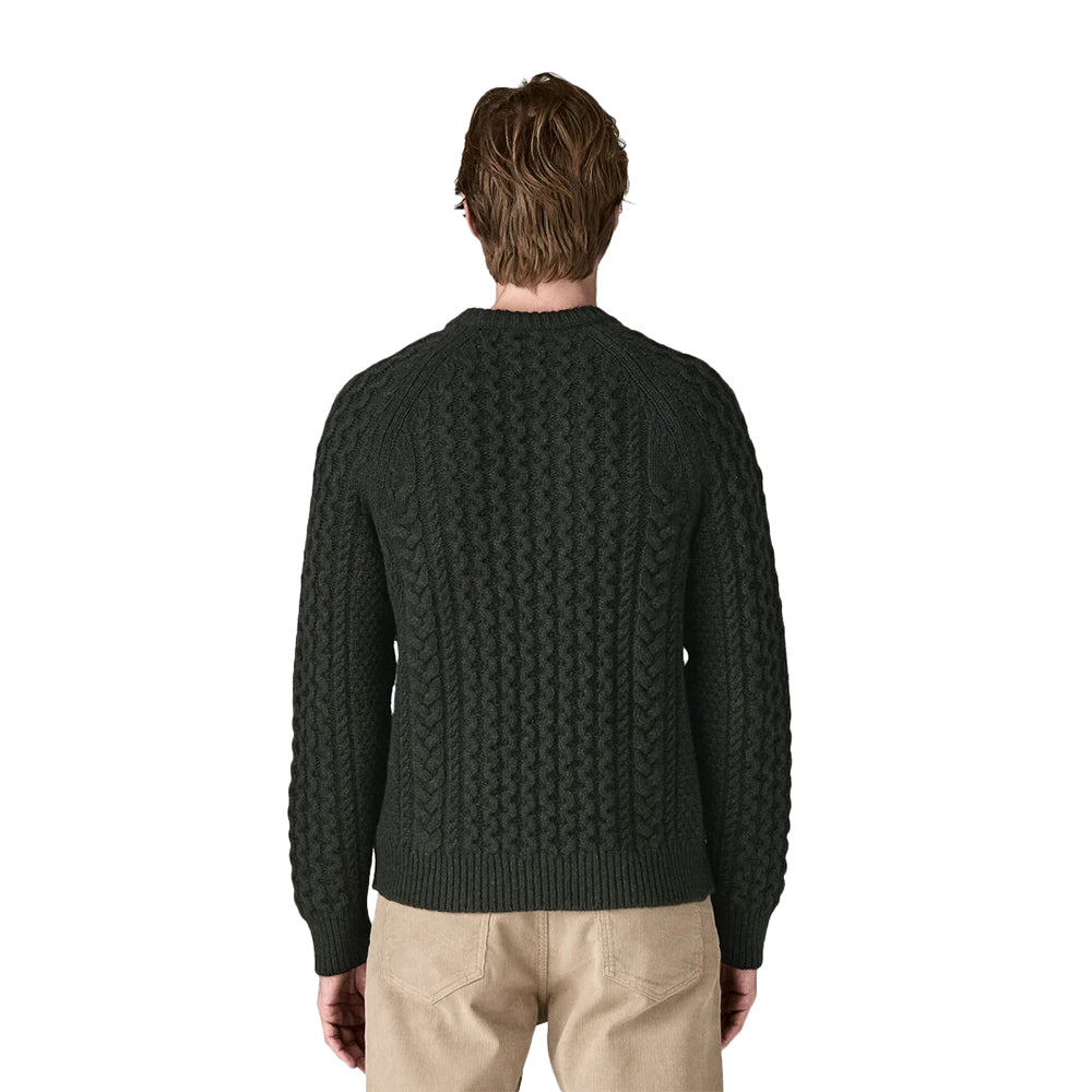 Patagonia Mens Recycled Wool-Blend Cabl Midlayer in Green Color