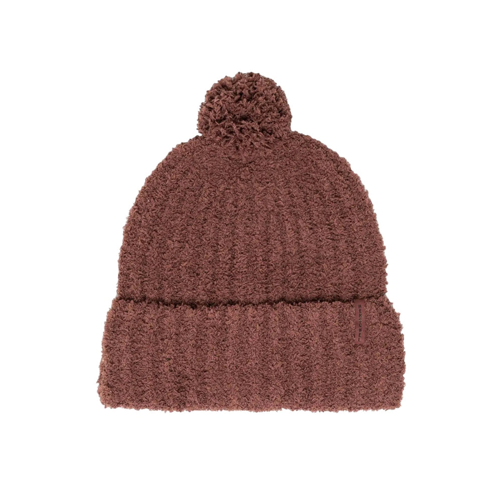 Herschel Unisex Boucle Pom Solid Beanie Winter Hats in Brown Color