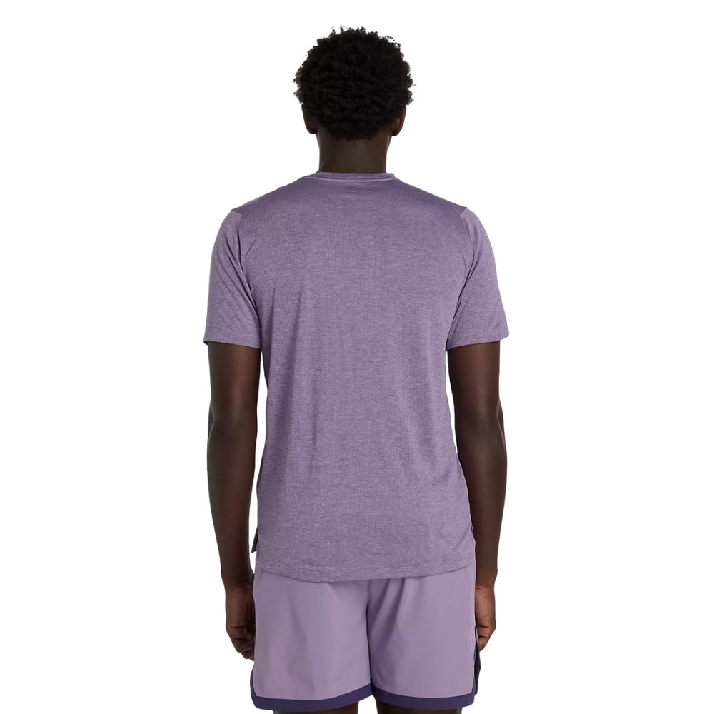 New Balance Mens Athletics Tshirt Tops in Purple Color