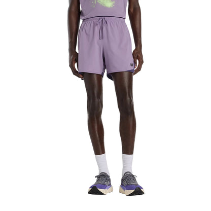 New Balance Mens Rc Essentials Short 5 Shorts in Purple Color