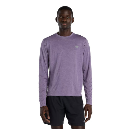 New Balance Mens Athletics Ls Tops in Purple Color