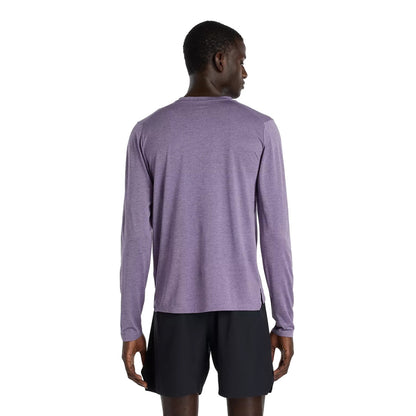 New Balance Mens Athletics Ls Tops in Purple Color