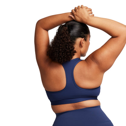 Nike Womens Swoosh Medium Support Sports Bras in Blue Color