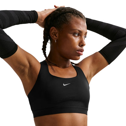 Nike Womens Swift High Support Light Sports Bras in Black Color