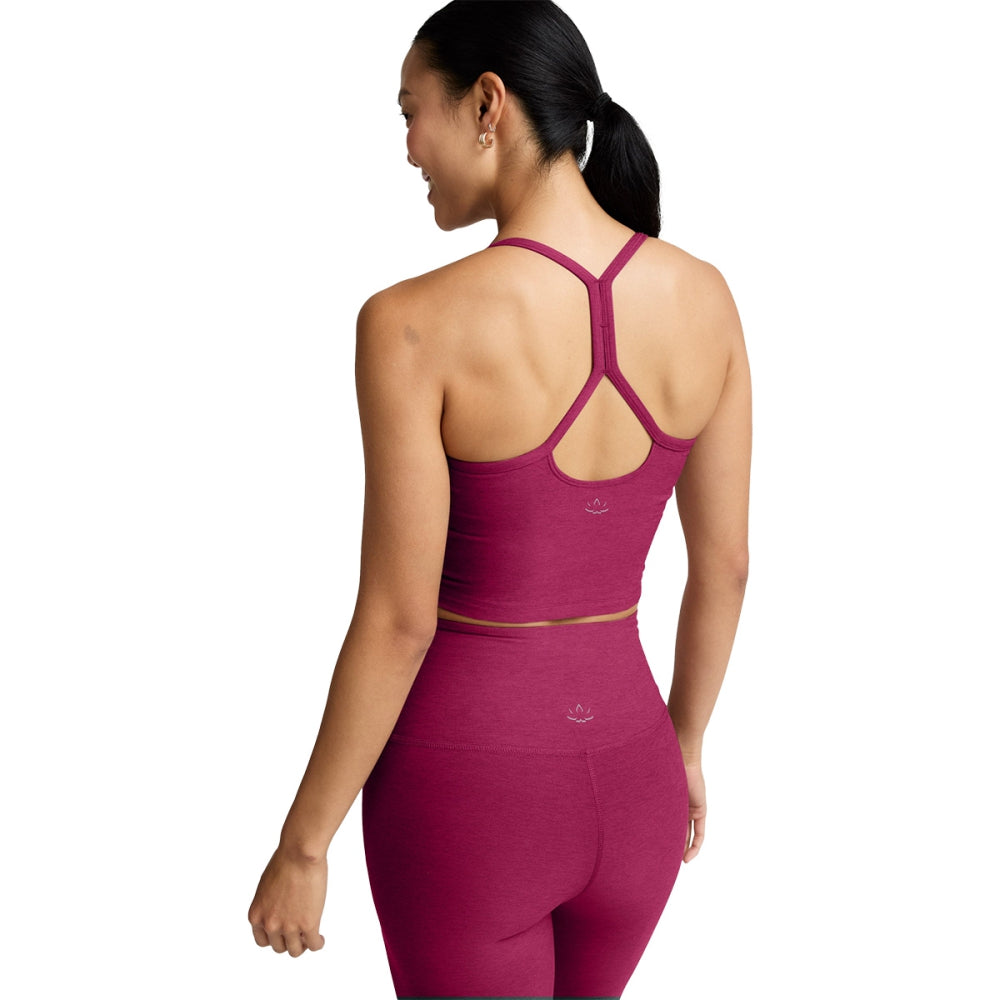 Beyond Yoga Womens Sd Slim Racerback Croppe Tops in Pink Color