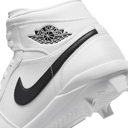 Jordan Mens Air Jordan 1 High Cleat Baseball Cleats in White Color