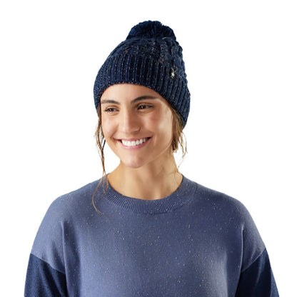 Smartwool Womens Isto Retro Beanie Winter Hats in Blue Color