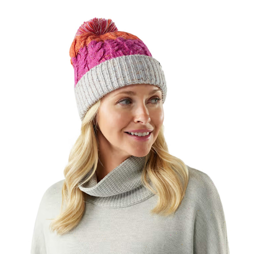 Smartwool Womens Isto Retro Beanie Winter Hats in Pink Color