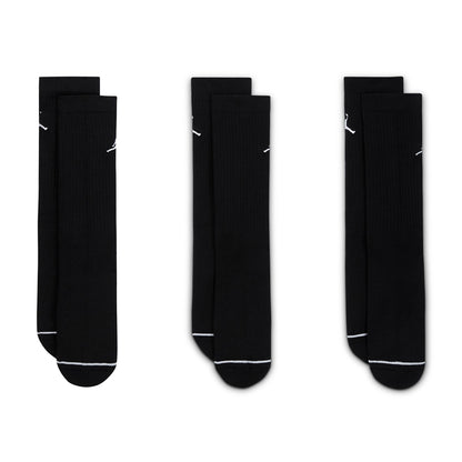 Nike Unisex Jordan 3Pk Everyday Crew Socks in Black Color