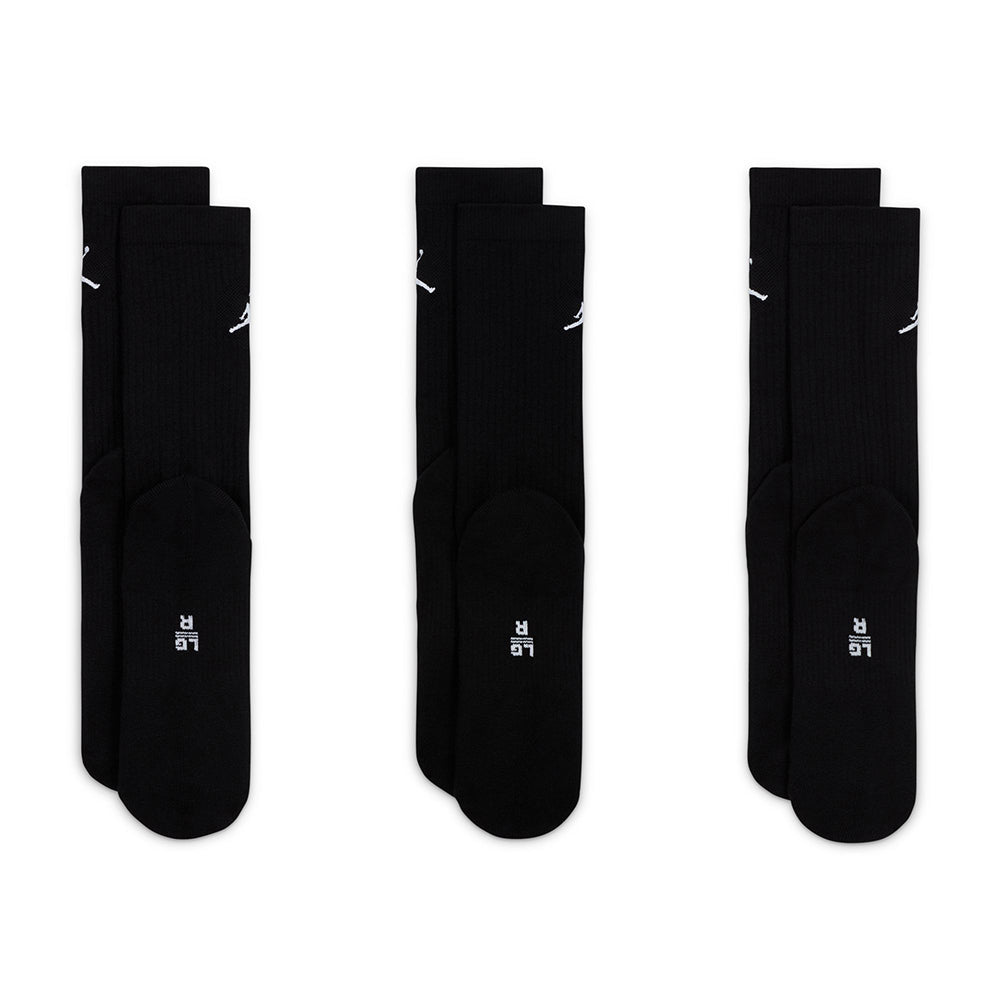 Nike Unisex Jordan 3Pk Everyday Crew Socks in Black Color