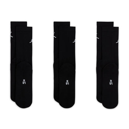 Nike Unisex Jordan 3Pk Everyday Crew Socks in Black Color