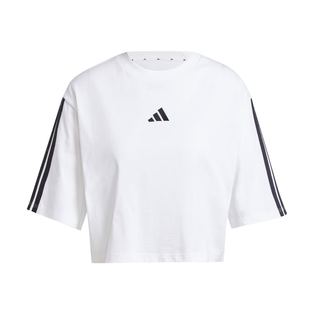 Adidas Womens 3S Sj Tlr Tee Tops in White Color