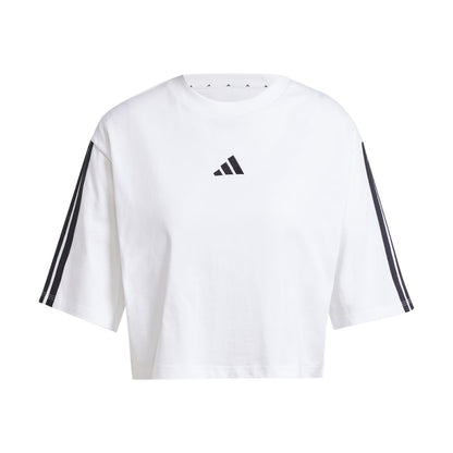 Adidas Womens 3S Sj Tlr Tee Tops in White Color