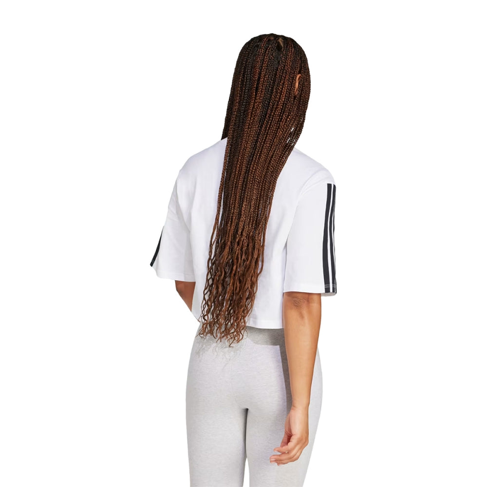 Adidas Womens 3S Sj Tlr Tee Tops in White Color