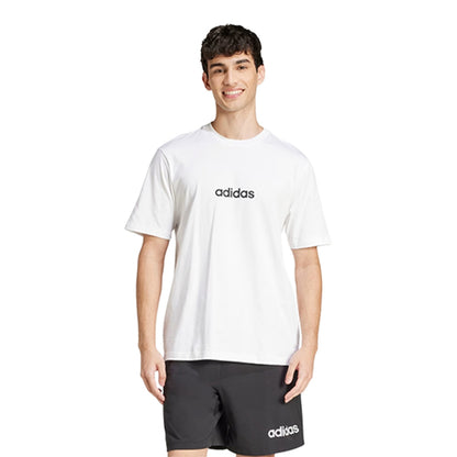 Adidas Mens Lin Sj Tee Tops in White Color