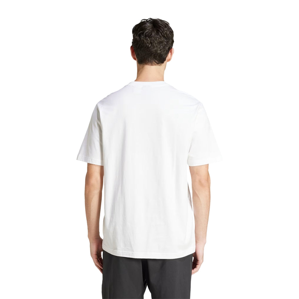 Adidas Mens Lin Sj Tee Tops in White Color