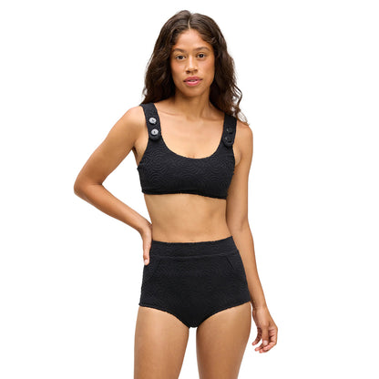 Seea Womens Georgia High Waist Swimsuits in Black Color