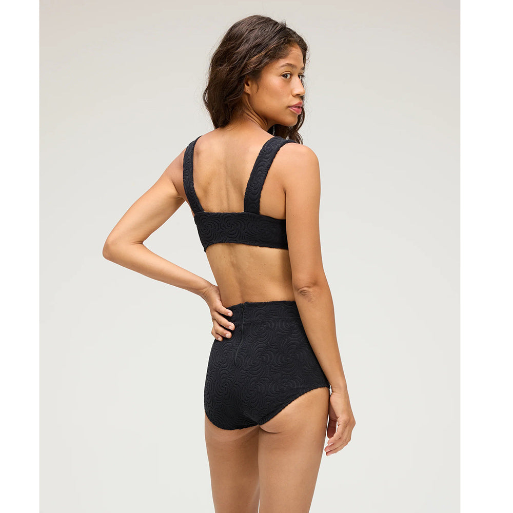Seea Womens Georgia High Waist Swimsuits in Black Color