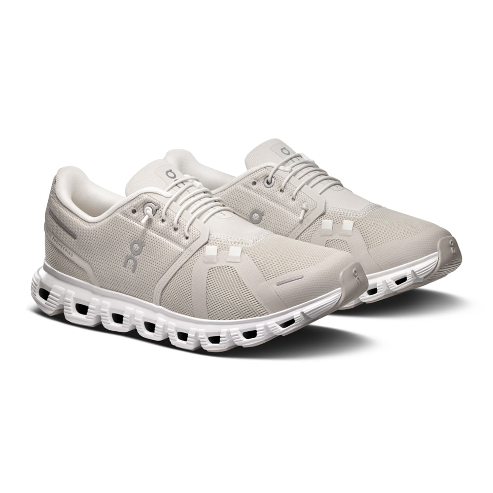 On Womens Cloud 6 Wide Womens Sneakers in White Color