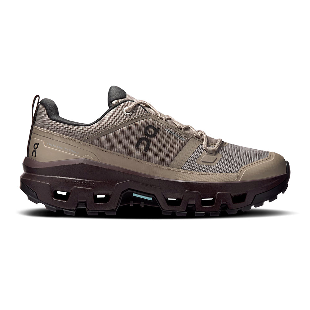 On Womens Cloudrock Low Wp Boots in Grey Color