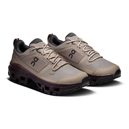 On Womens Cloudrock Low Wp Boots in Grey Color