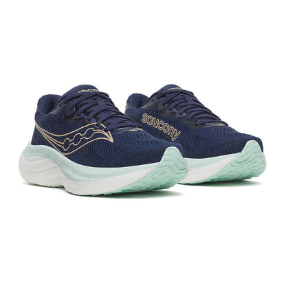 Saucony Womens Ride 19 Running Shoes in Blue Color