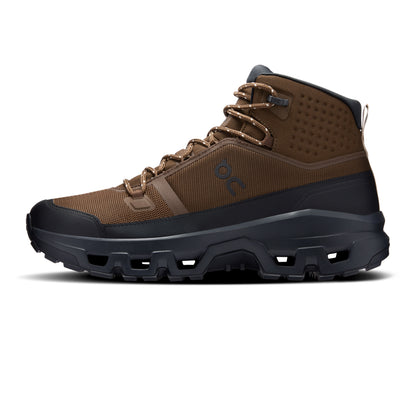 On Mens Cloudrock Mid Wp Boots in Black Color
