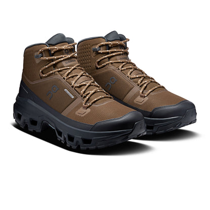 On Mens Cloudrock Mid Wp Boots in Black Color