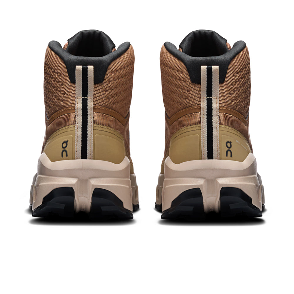 On Womens Cloudrock Mid Wp Boots in Brown Color